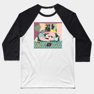 Green Ilustration art Baseball T-Shirt